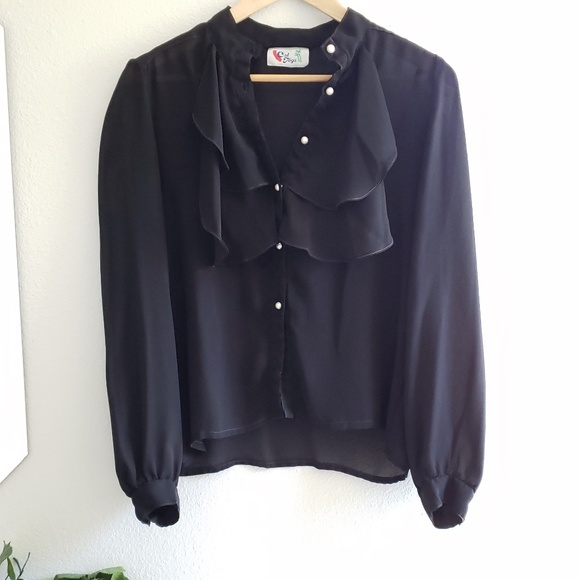 Cal Togs Tops - Cal Togs black long sleeve top
